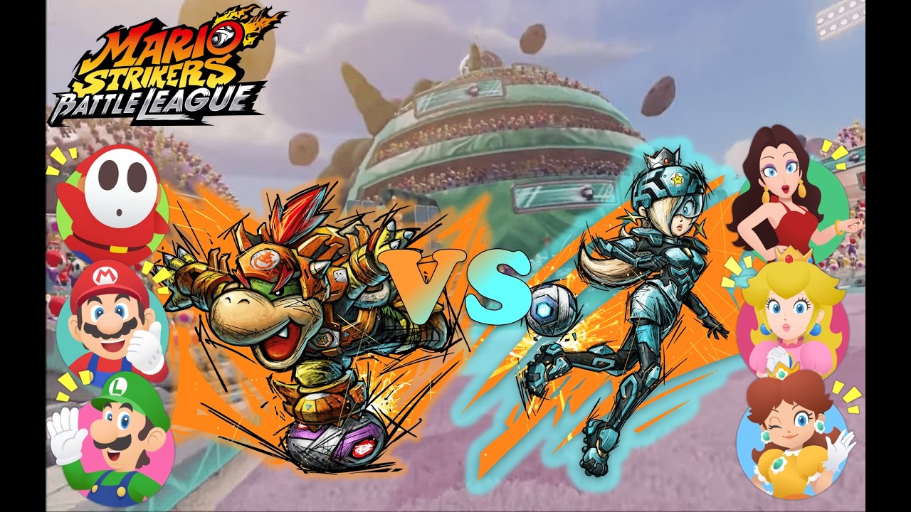 Mario Strikers: Battle League Football - Team Bowser Jr vs Team Rosalina - Planetoid