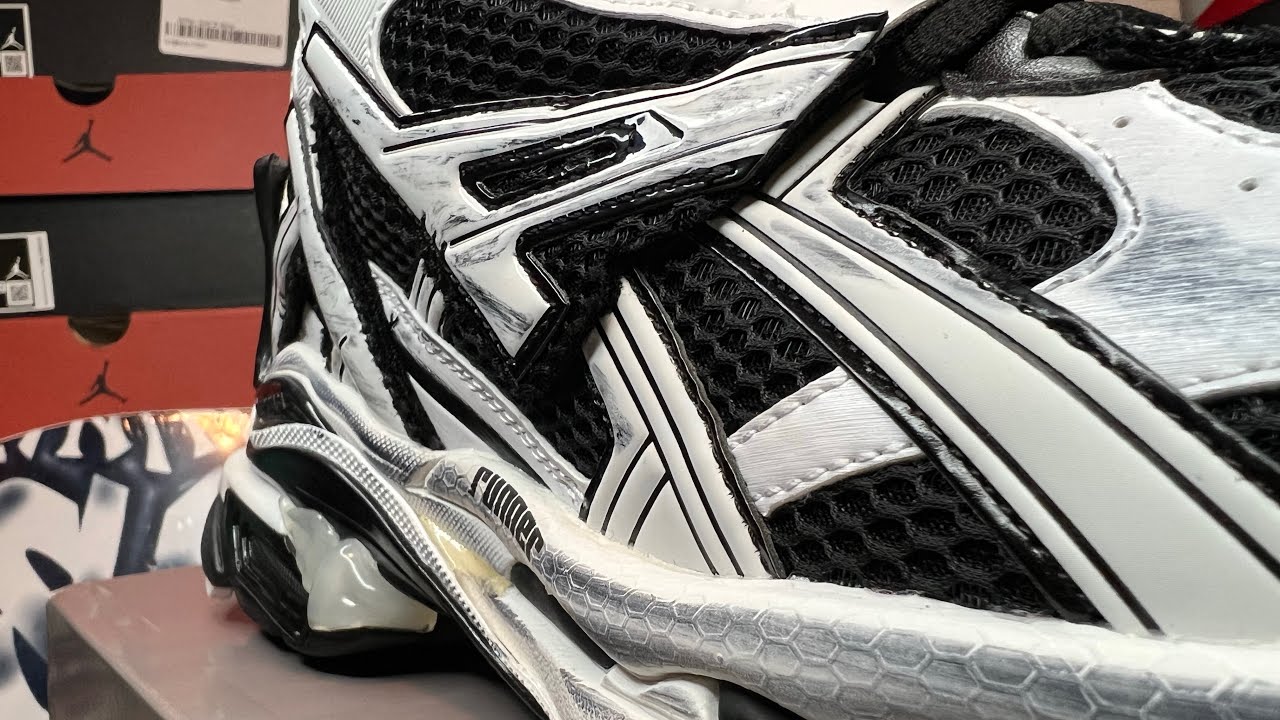 Balenciaga runner black & white on foot review YouTube