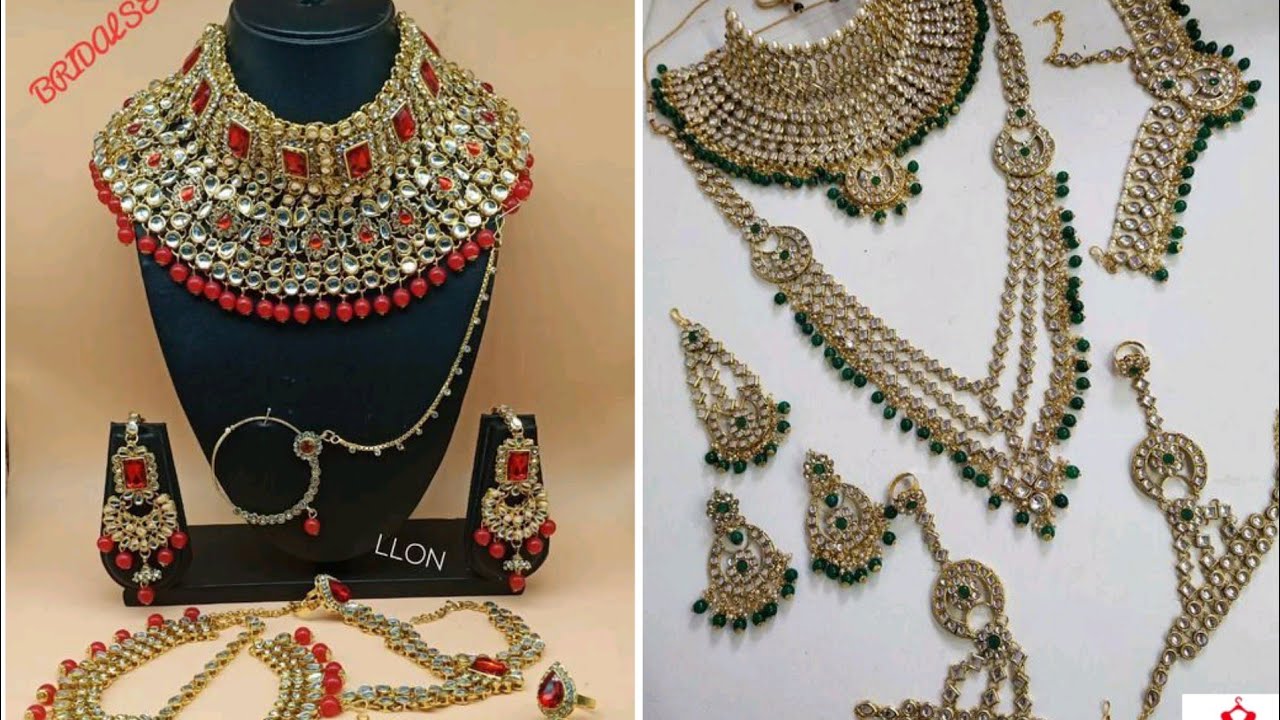 Bridal jewelry collection 2021| Ruby color Premium Dulhan set online | wedding jewelry set