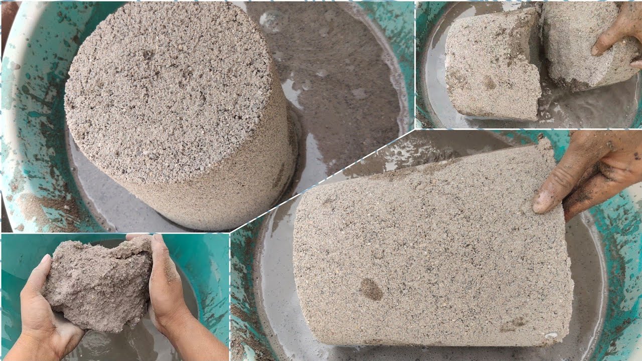 💯 Satisfaction huge chunks shapes  sand cement water crumbling  saasmr sleepaid