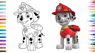 Coloring Paw Petrol: Mighty Pups Marshall | Coloring Pages