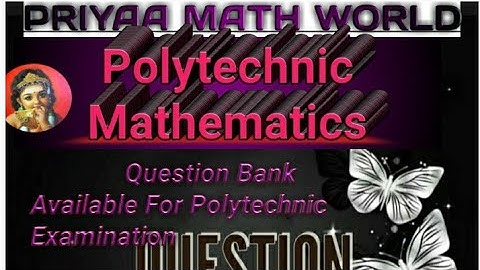 Mathematics Polytechnic question paper | priyaa math world channel