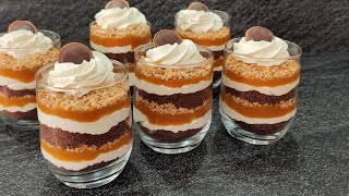 A spectacular and fast CARAMEL DESSERT without baking and gelatin! Very Tasty!