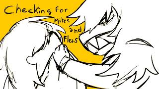 Checking for mites and fleas - DELTARUNE ANIMATIC