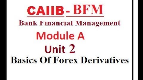 CAIIB BFM || Basics Of Forex Derivatives || Unit 2 || Module A