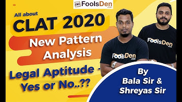 CLAT 2020 New Pattern Analysis | Legal Aptitude will be there or not in CLAT 2020? || FoolsDen