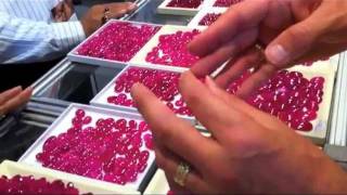 Glass filled, heat treated Rubies at The Bangkok Gem show
