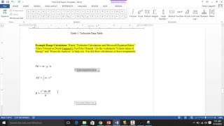 Trebuchet Calculations and Microsoft Equation Editor