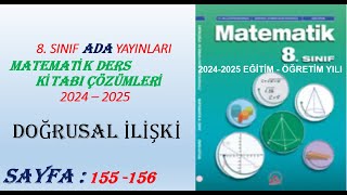 8.Sinif Ada Matemati̇k Ders Ki̇tabi, Doğrusal İli̇şki̇, Sayfa155 - 156