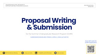 2024 Summer Undergraduate Research Program (SURP) Proposal Writing & Submission