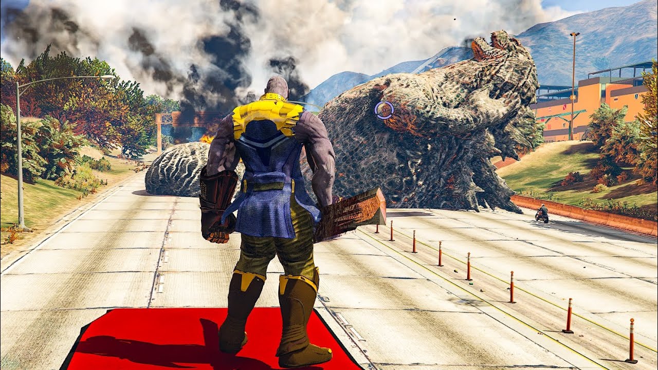Thanos vs Godzilla - GTA 5 Thanos mod - CocoBibu