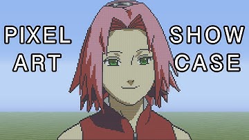 Minecraft Pixel Art Showcase - Sakura Naruto Shippuden
