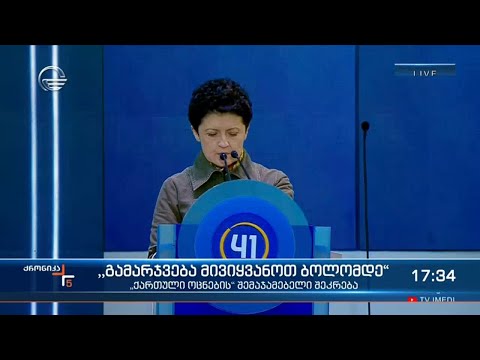 თეა წულუკიანის სიტყვით გამოსვალ შემაჯამებელ აქციაზე