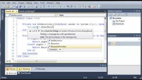 Visual Basic   139   Recursion