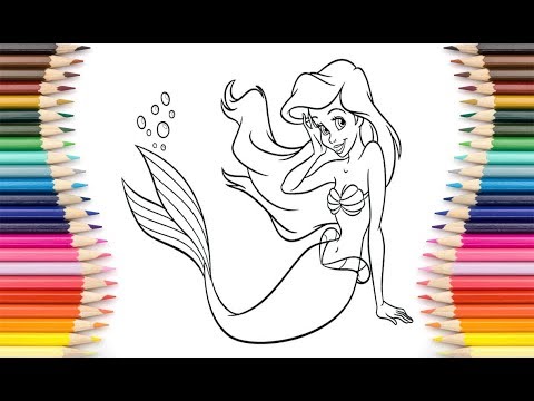 The Little Mermaid Coloring Pages Learn Colors Kids تلوين