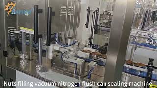 Nuts filling vacuum nitrogen flush can sealing machine,Automatic granules Filling Sealer For Tin