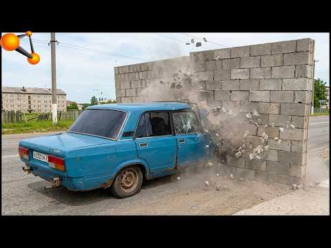 CRASHED INTO A WALL! Punched a HOLE! - BeamNG Drive