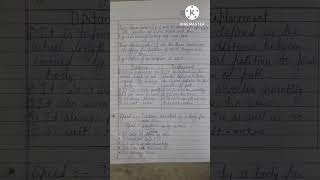 Class 11 physics chapter =3 ( motion in straight line) complete handwritten notes youtubeshorts 