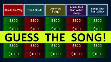 Guess the Song Jeopardy Style | Quiz #91