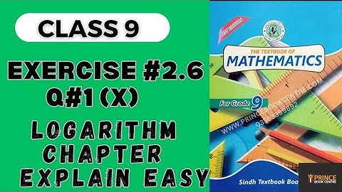 Class 9 logarithm Chapter:-2 Ex#2.6 Q:1(v)(Sindhtextboard)#Raees#Solution#Mathematics#View#Youtube