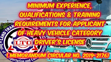LTO NEW ENHANCE RULES  ON HEAVY VEHICLE CATEGORY DRIVER’S LICENSE | @JHUNADRIANLEE