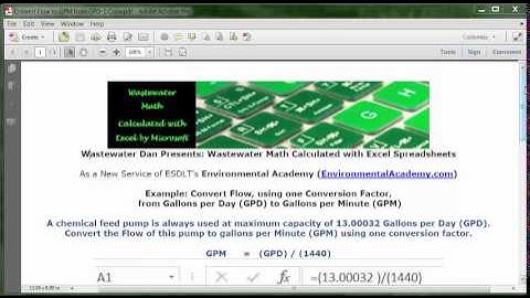 Convert Flow from GPD to GPM using 1 Conversion