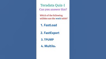 Teradata Quiz 1 | Teradata SQL Quiz | Teradata interview questions and answers