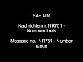 SAP MM  - Message no - NR751   Number range