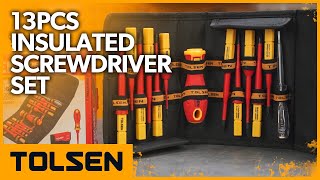 TOLSEN 13Pcs VDE Insulated Screwdriver Set
