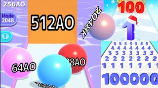 {[ 512 AO ]} Ball Run 2048 INFINITY MODE vs Ball Run Infinity vs Number Run 3D Master 2048 Challenge