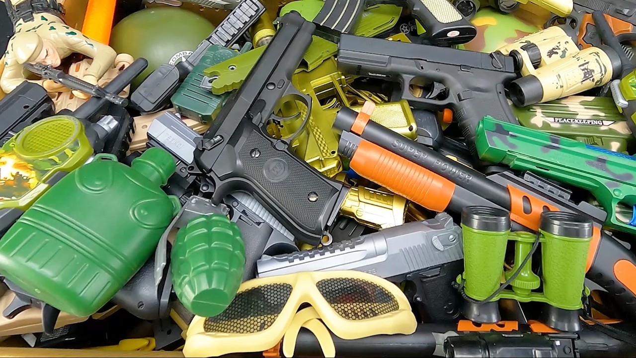 Ultimate Black Tactical Toy Gun Box Unboxing! M92 Beretta, Glock 17, Desert Eagle & More