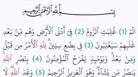 سورة الروم مكتوبة كاملة بالتشكيل بدون صوت