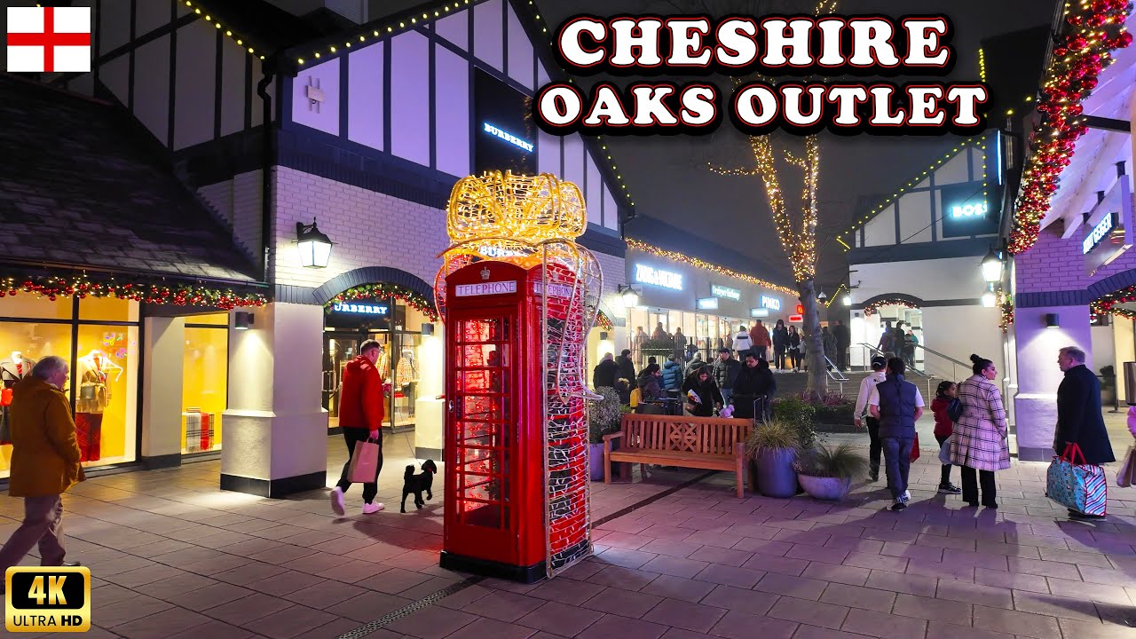 Cheshire Oaks Designer Outlet Christmas 2025 🇬🇧 Festive Shopping with Subtitles