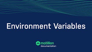 Environment Variables | Matillion ETL