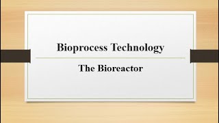 Bioprocess Technology: Bioreactors