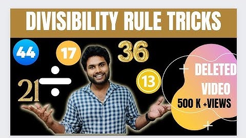 DIVISIBILITY RULE FOR ALL NUMBERS  | DELETED VIDEO | 500 K+ VIEWS | KR LOGICS