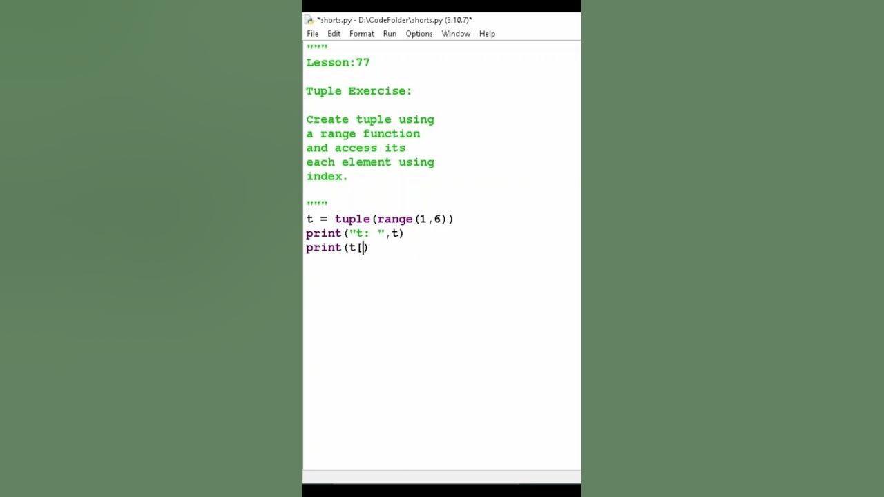 how to access tuple elements using index #shorts #python #coding # ...