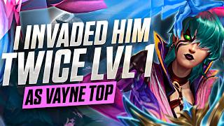 INVADING THE ENEMY JUNGLER TWICE LEVEL 1 AS VAYNE TOP - League of Legends Vayne Commentary