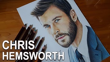 Drawing Chris Hemsworth - Colored Pencil Speed Drawing | Celebrity Realistic Portrait Art | Thor