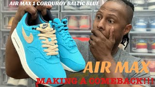 NIKE AIR MAX 1 CORDUROY BALTIC BLUE REVIEW & ON FEET