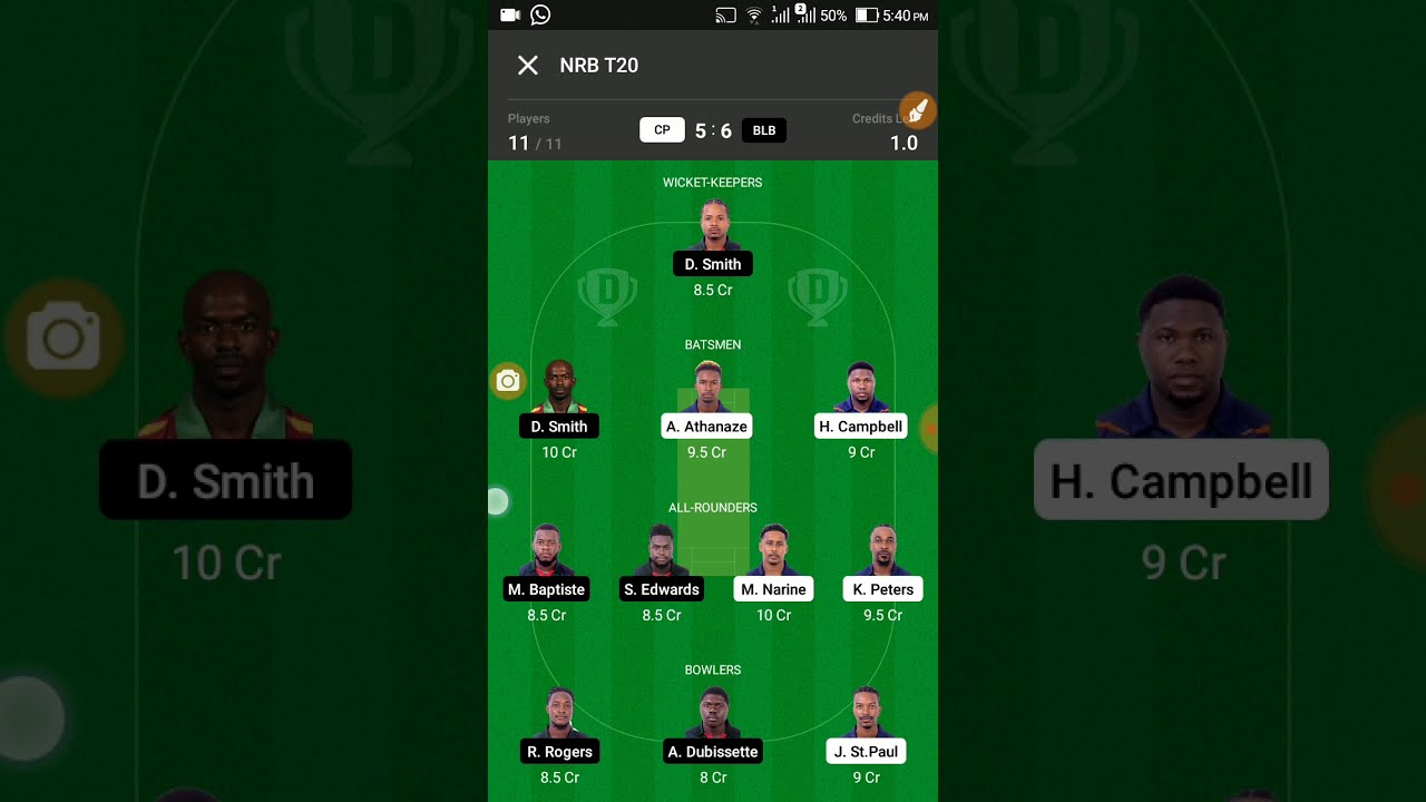 Spice Isle T10 Match 2021,Match 20: CP Vs BLB Dream11 ,Fantasy Tips, | BLB Vs CP