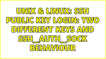 Unix & Linux: SSH public key login: two different keys and SSH_AUTH_SOCK behaviour (2 Solutions!!)