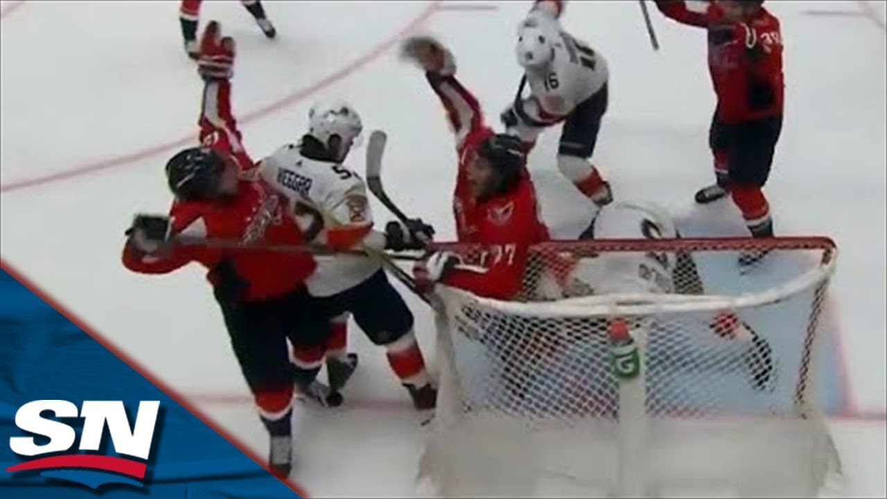 TJ Oshie Whacks Puck Out Of Mid-Air To Cap Off Chaotic Goal Sequence