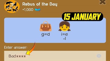 Rebus of the day ZOO 15 January | ZOO Rebus and Riddle Today | ZOO Story bot Riddle of the day
