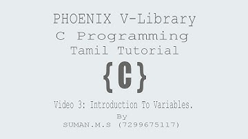 C Programming - Introduction to Variables - Tamil Tutorial