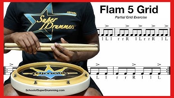 ADVANCED FOR DRUMMERS | Flam 5 Grid + Breakdown