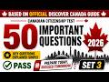 Canadian Citizenship Test | 50 Important Questions &amp; Answers Canadian Citizenship Test 2026 SET03