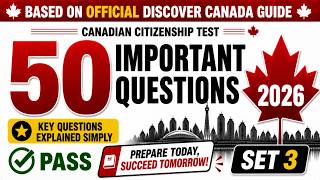 Canadian Citizenship Test | 50 Important Questions &amp; Answers Canadian Citizenship Test 2026 SET03