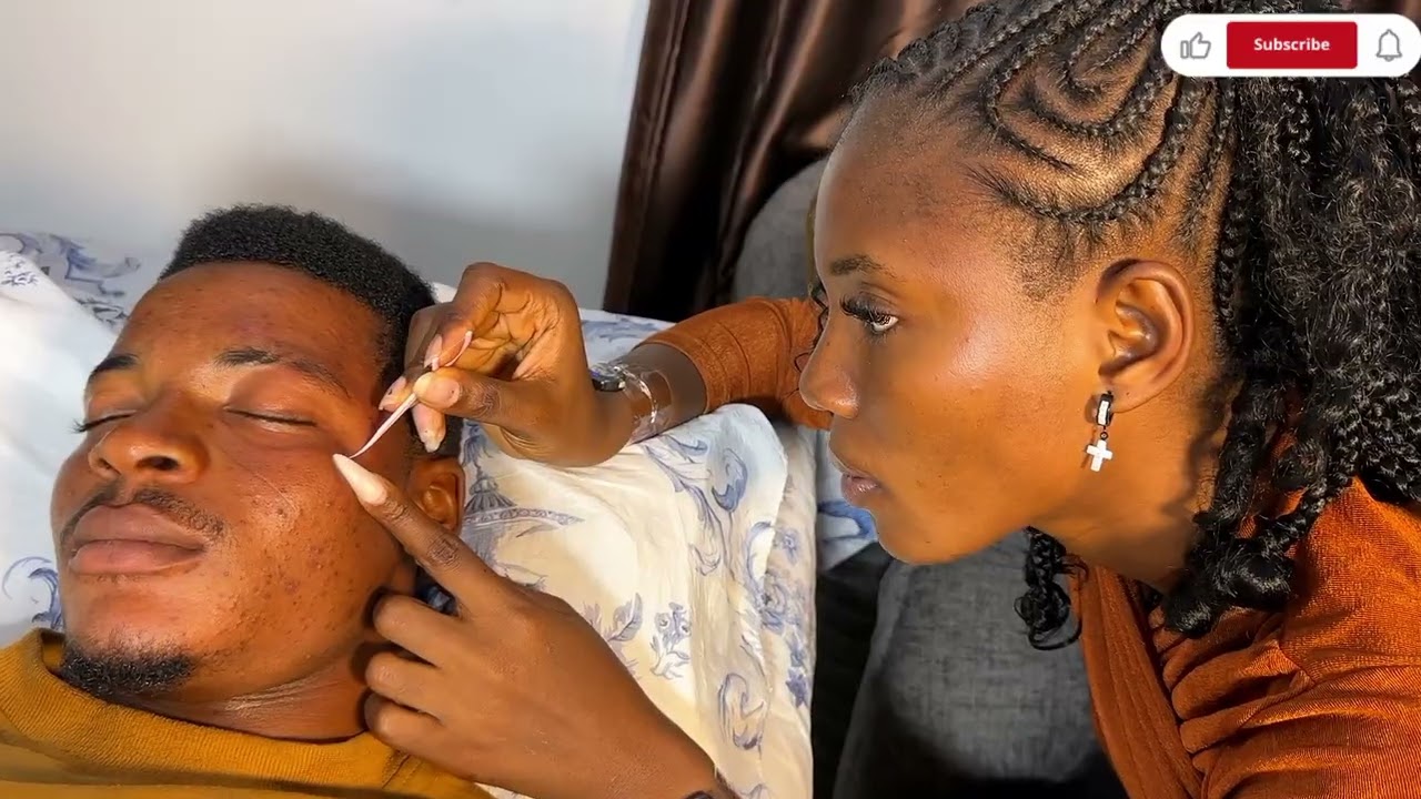 ASMR Face Nitpick, Ear Cleaning & Nose Clean  Fingernail Scratching, Facial Massage & Beard Grooming