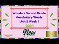 Wonders Unit 2 Week 1 Vocabulary Quiz